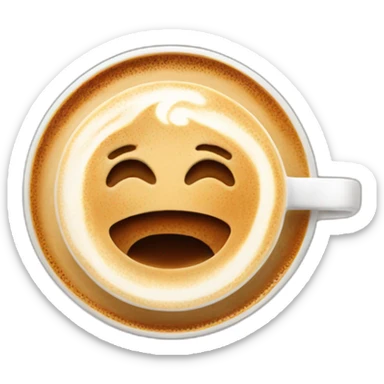 coffee with latte art sticker