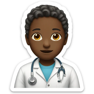 “Six-year-old child at the doctor” ou “Six-year-old son at a medical appointment”. sticker