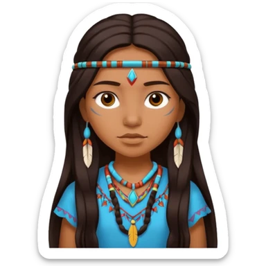 native american girl sticker
