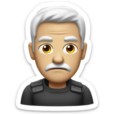 angry white man with crossed arms sticker