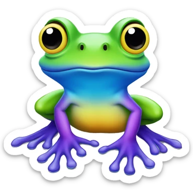 Une grenouille au couleurs de larc en ciel sticker