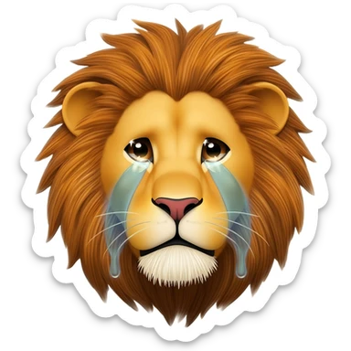 Ağlayan aslan yüzü sticker