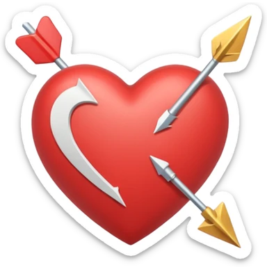 heart with arrow white neutral colors sticker