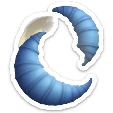 A Blue croissant moon  sticker