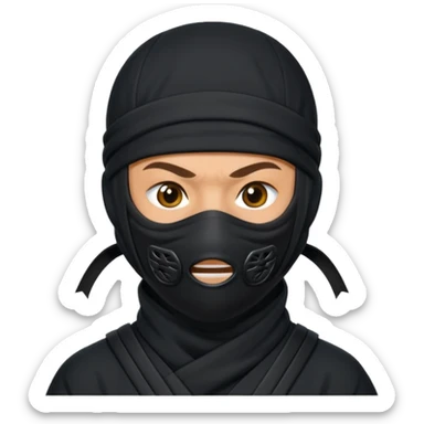  Ninja with mask covering mouth sticker