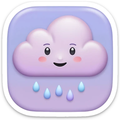 minimal abstract emoji representing sensitivity phase,
soft cloud-like rounded shape,
muted lavender or gray-pink pastel,
emotional but subtle design,
modern wellness app aesthetic,
transparent background,
vector illustration
 sticker