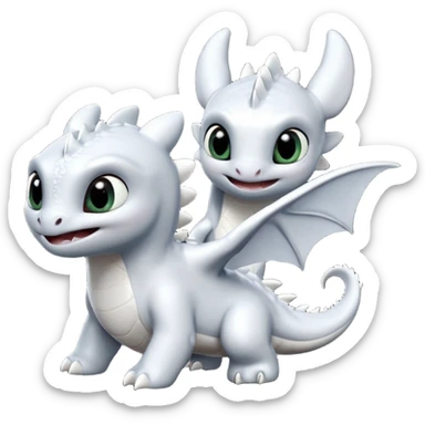 toothless and light fury sticker