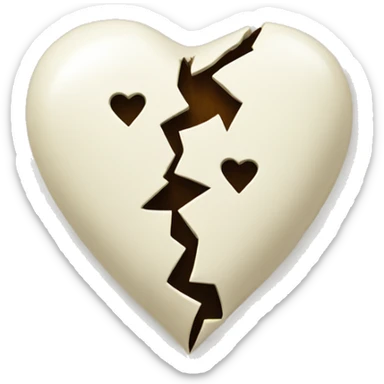 broken heart ivory  sticker