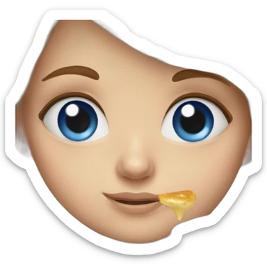 girl whit blue eye eat pancake sticker