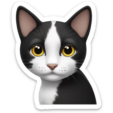A black and white cat named bandit sticker