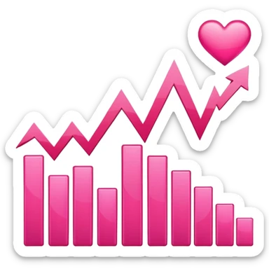 cute pink stocks graph sticker