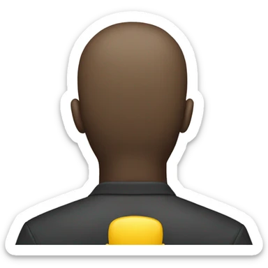 Back of a yellow mans head sticker