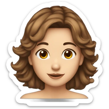 Thank you friend kiss brown hair sticker