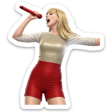 blonde girl singing passionately sticker