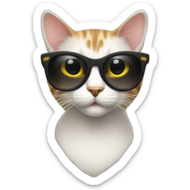 Cat with thug sunglasses sticker