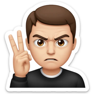 Tête en colère avec les doigts devant les yeux qui surrveille sticker