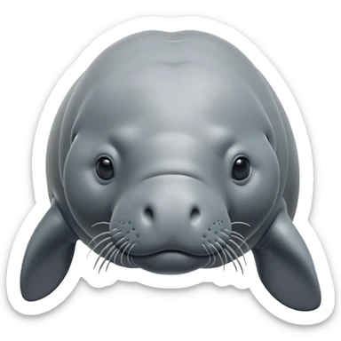 Cinematic realistic 3D Florida manatee in water  sticker