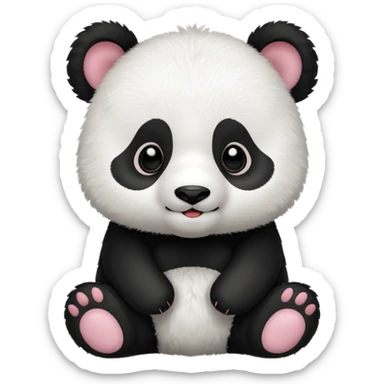 Cute panda cub saying hello  sticker