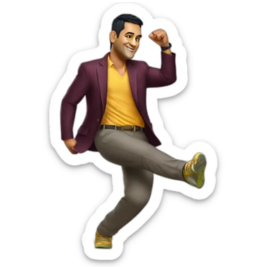 MS Dhoni dancing sticker