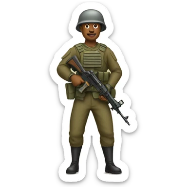 Soldat tenant un fusils  sticker