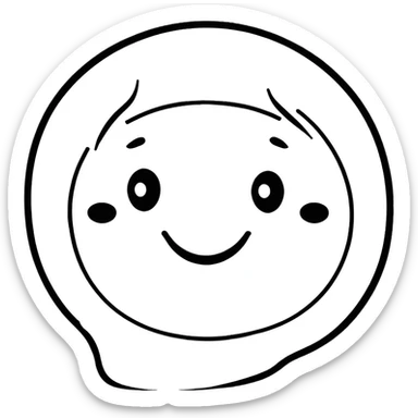 cartoon sticker style smiling face sticker