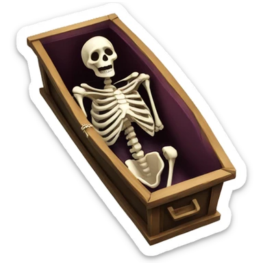 Skeleton in coffin  sticker