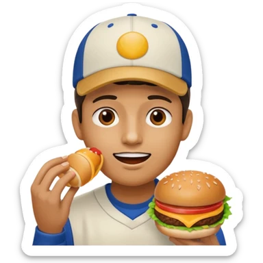 comiendo hamburguesa sticker