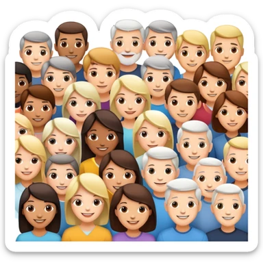 A beautiful crowd of white people sticker