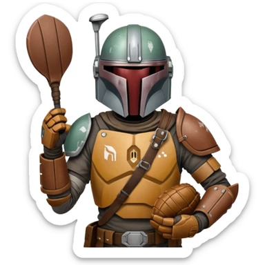 Mandalorian with a Catcher's mitt sticker