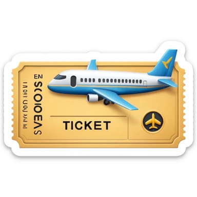 emoji de boleto de avión sticker