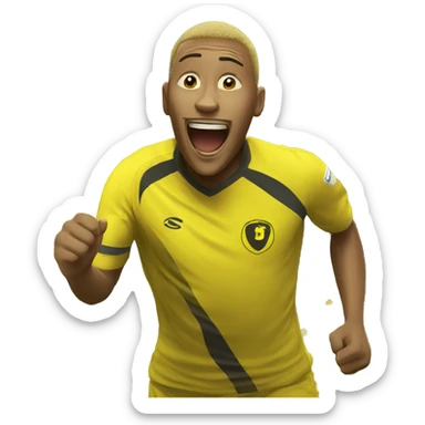 yellow soccer celebrate sticker