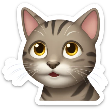 Tabby Cat washing its hair  sticker