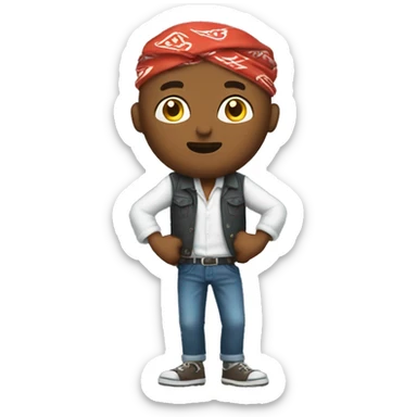 man with bandana shrugging sticker