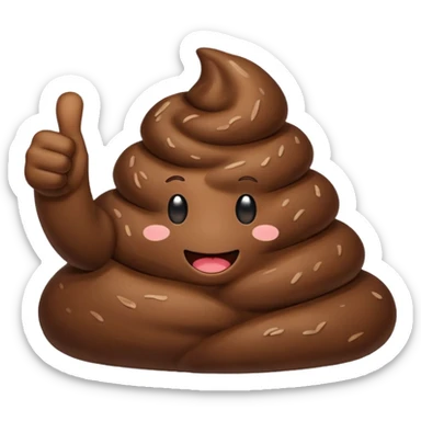 Poop thumbs up no face sticker