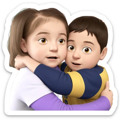 brothers sharing a warm hug sticker