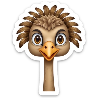 Je voudrais un emoji d'une autruche merci sticker