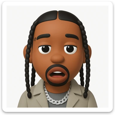 Convert the photo into a 3D emoji style similar to Microsoft fluent emojis, keeping the likeness and features of the original person. The emoji should have the same hairstyle, facial expression, and overall look as the person in the photo. sticker