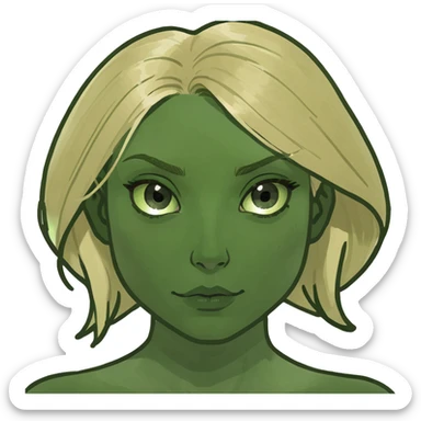 Sad Blonde white girl green eyes sticker