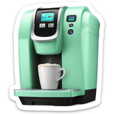 Realistic mint green keurig coffee machine sticker