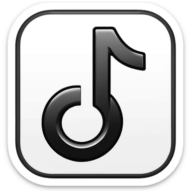 fais moi le logo tiktok en brillant stp noir et blanc sticker