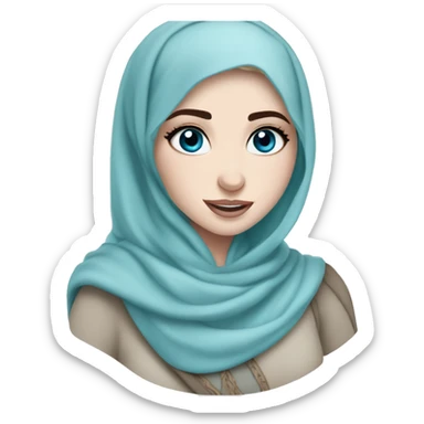 Hijabi elsa princess freckless blue eyes sticker