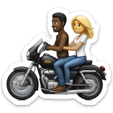 Couple on bullet bike  sticker