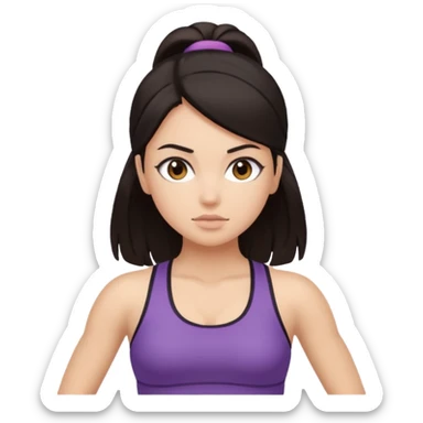girl at gym dark hair and eyes sticker