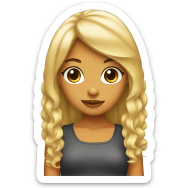 Una chica de pelo negro con flequillo  sticker