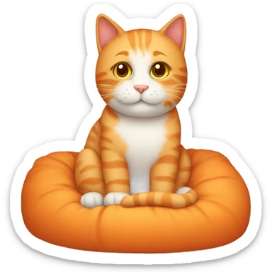 Cozy orange cat sticker