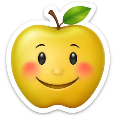 horny yellow apple smiley face sticker