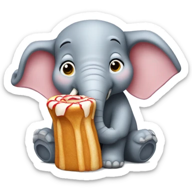 elefante comiendo un churro sticker