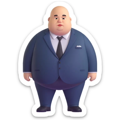 fat ugly man in business suit sticker