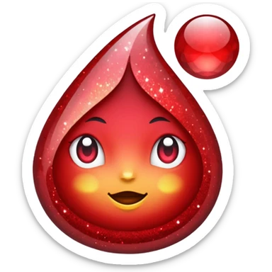 Ruby glitter RED sticker