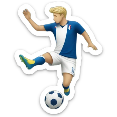 White French football player shooting the ball sticker